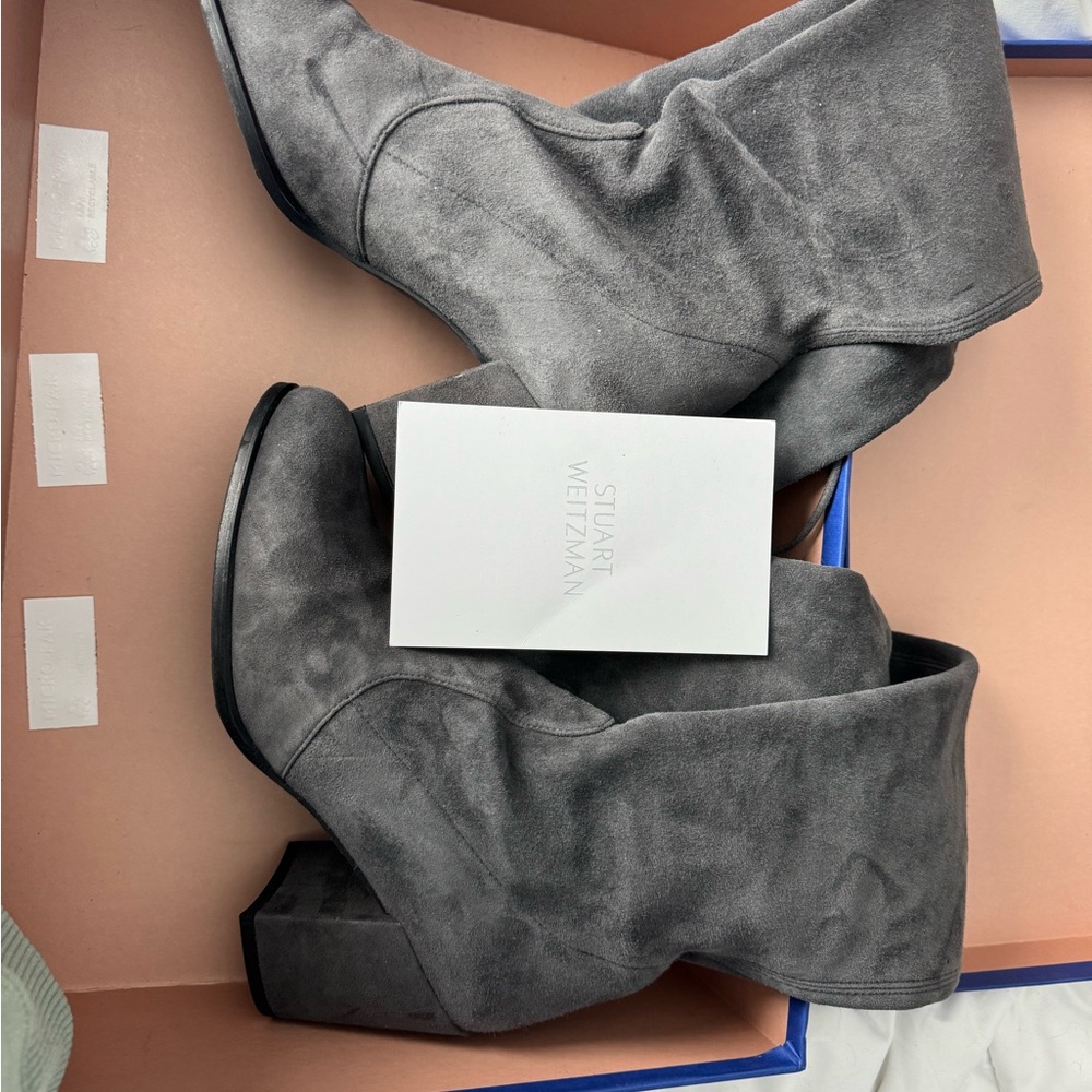 Stuart Weitzman Hinterland Slate Suede Boots